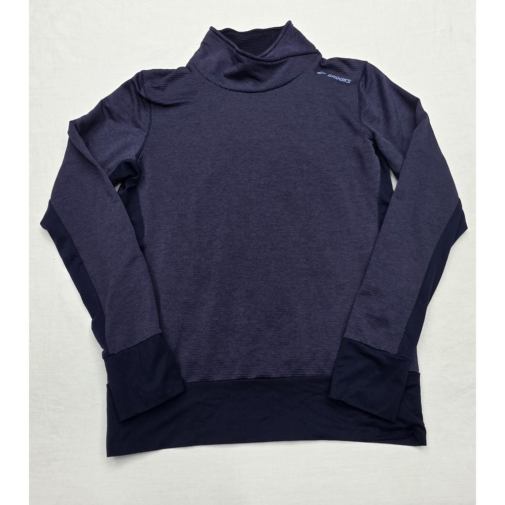 Brooks Running Mock‎ Neck Blue Longsleeve Shirt Women's Size Large